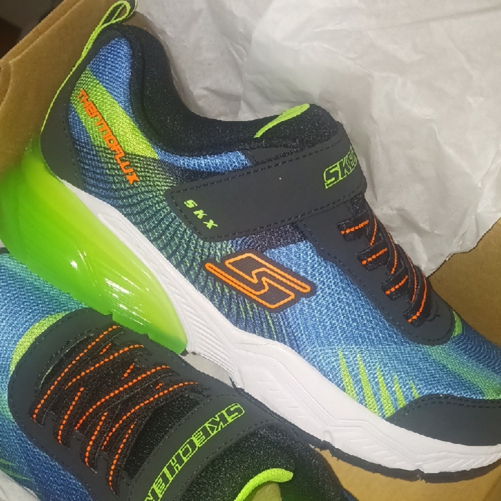 Skechers Blue and Green Sneakers with Cushioned Sole
